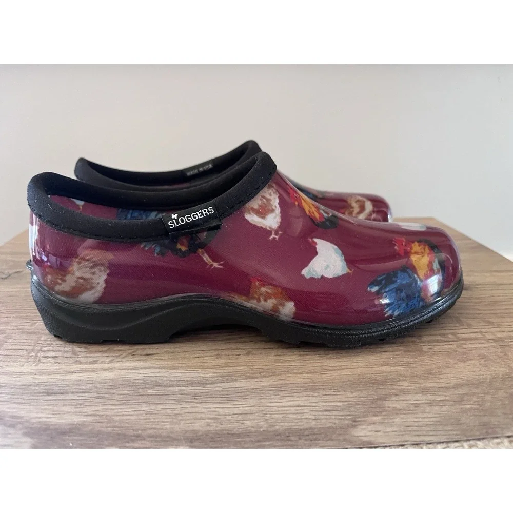 SLOGGERS Womens 6 GARDEN‎ Shoe Rain Boot Barn Chicken Waterproof Dark Red W1